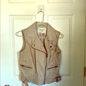 Tan leather vest